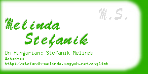 melinda stefanik business card